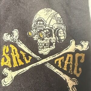 Tactical Savage Black Skull Graphic Men's T-Shirt